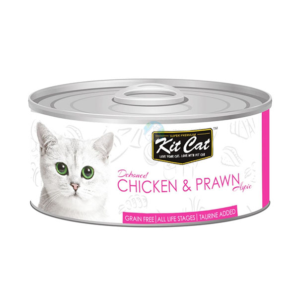 کنسرو گربه نچرال ژله ای مرغ و شاه میگو Kitcat